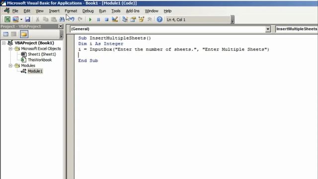 Microsoft Excel Short VBA Code #9 | How to Insert Multiple WorkSheets With A Single Click | смотреть онлайн