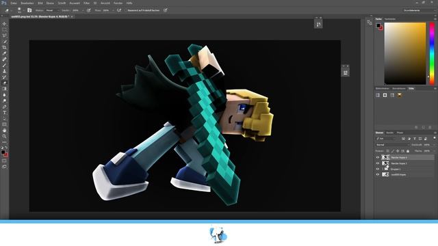 Minecraft SKIN RENDER TUTORIAL Lightning & Effekten - Photoshop Design Tutorial | BaumBlau смотреть онлайн