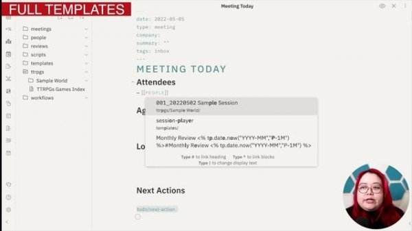 Using the Obsidian Templater Plugin