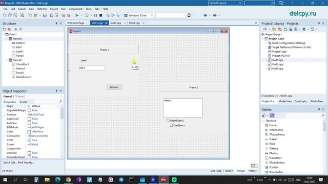 Frame C++. Embarcadero.