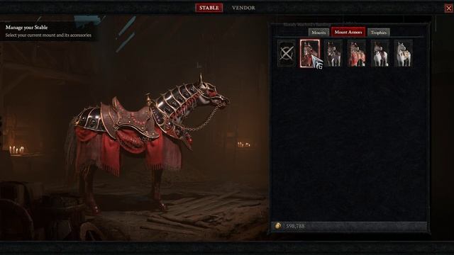 Diablo 4 PVP Skin Bloody Warlord's Barding смотреть онлайн