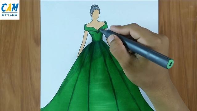 Dress drawing on a girl | fashion illustration drawing step by step смотреть онлайн