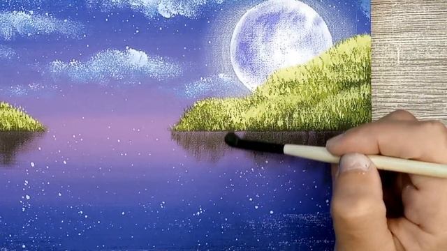 Beautiful Peaceful Landscape / Acrylic Painting on Canvas смотреть онлайн