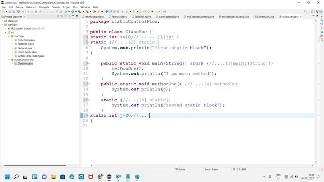 Java class 26 || static flow of variable and methods смотреть онлайн