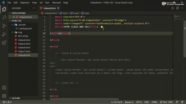 HTML & CSS TUTORIAL:- HTML ID & Class | Class, ID, Block, Inline Block |Web Development Series #08 смотреть онлайн