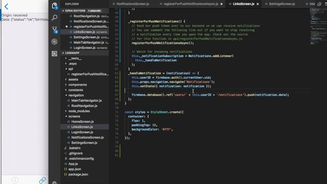 React Native - handle push notifications using Expo смотреть онлайн