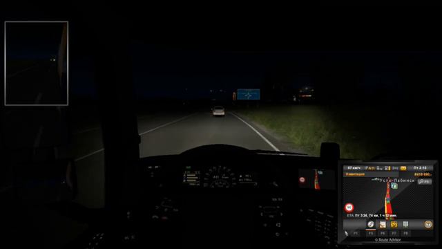 Ночная поездка в Краснодар в игре Euro Truck Simulator 2. смотреть онлайн