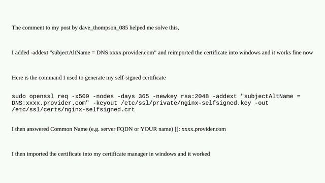 create a self-signed certificate for a subdomain, the main domain does not belong to me смотреть онлайн
