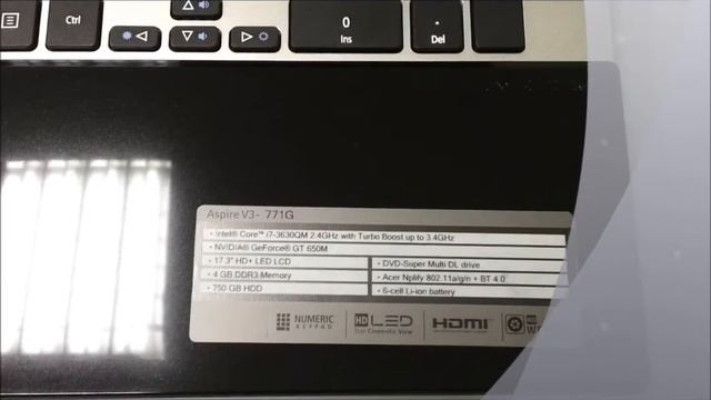 Nešiojamas kompiuteris Acer Aspire V3 771 смотреть онлайн