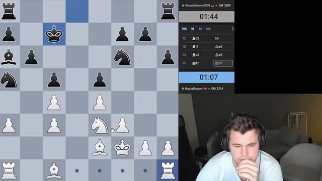 Magnus Carlsen narrowly ESCAPES lost position against young German GM Vincent Keymer смотреть онлайн