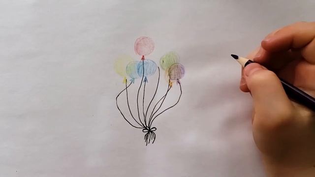 Как нарисовать ВОЗДУШНЫЕ ШАРИКИ ? Целую связку разноцветных воздушых шариков How to draw balloons смотреть онлайн