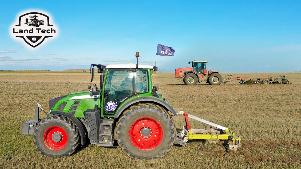 Трактор Fendt 720 с советским чизельным плугом ПЧ-2,5 и Versatile 2375 с CASE Ecolotiger 530C смотреть онлайн