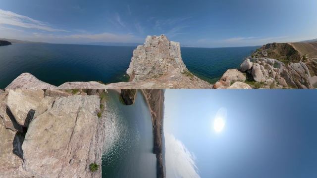 Мыс Бурхан скала Шаманка на Байкале место энергетической силы (видео 360) смотреть онлайн