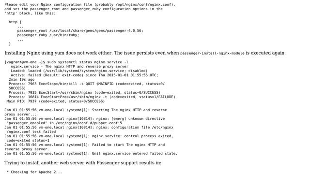 Why does passenger-install-nginx-module neither install Nginx nor implement Passenger support on... смотреть онлайн