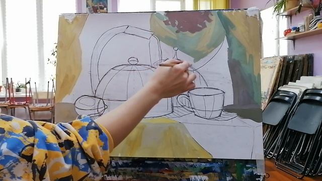 натюрморт, живопись.драпировки, часть2 смотреть онлайн