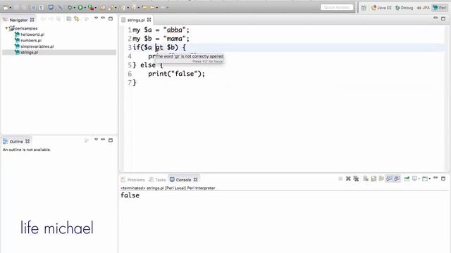 Comparing Strings Operators in Perl смотреть онлайн