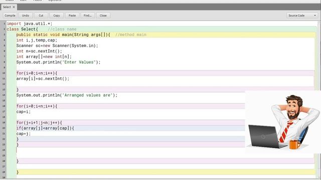 Selection Sort Program for Java | Bluej platform | Basic coding | Pacific Knowledge смотреть онлайн