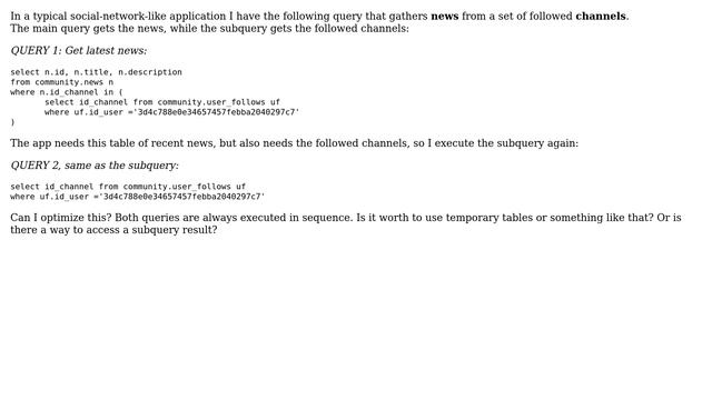 Databases: Reuse subquery as in another result смотреть онлайн