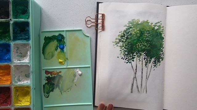 ? How to Paint Studio Ghibli Style Trees ? Easy Beginners STEP BY STEP Goauche Tutorial + Speedpain смотреть онлайн