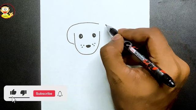 How to draw dog for kids | Easy Cartoon Dog Drawing | kids easy drawing step by step смотреть онлайн