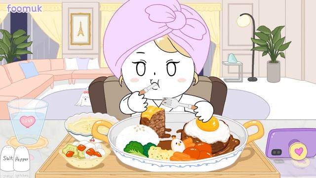 치즈 함박 스테이크 집밥 먹방! - 애니먹방 / Cheese hamburg steak Mukbang! Animation ASMR /foomuk смотреть онлайн