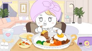 치즈 함박 스테이크 집밥 먹방! -  애니먹방 /  Cheese hamburg steak Mukbang! Animation ASMR /foomuk