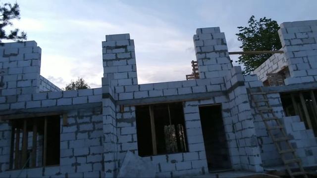 Дом Из Газобетона, Закончили Кладку Второго Этажа смотреть онлайн