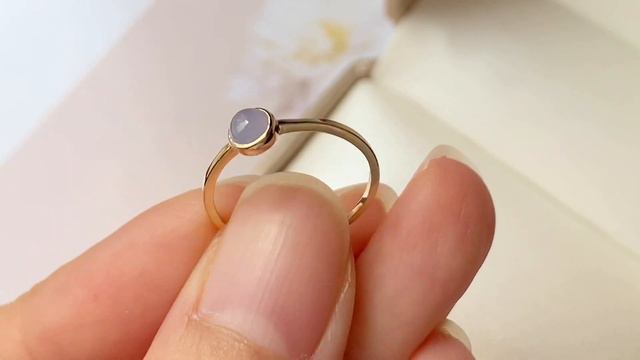 15.8mm A-Grade Natural Lavender Jadeite MINI.malist Ring No.162220 смотреть онлайн