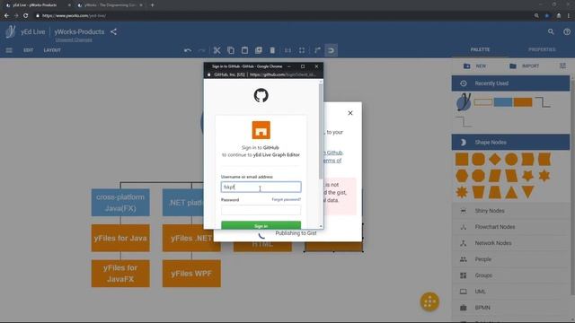 yEd Live: Share diagram as Github Gist смотреть онлайн