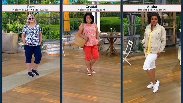 Denim & Co. Active Duo Stretch Skimmer with Pockets on QVC смотреть онлайн