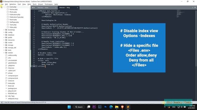 How to Hide .env File and Index of Your Website in Laravel Tutorial | Protect Your Website смотреть онлайн