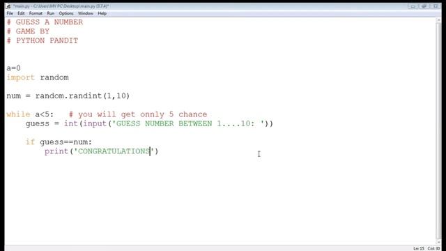 GUESS A NUMBER GAME BY PYTHON - PANDIT || #PYTHON || смотреть онлайн