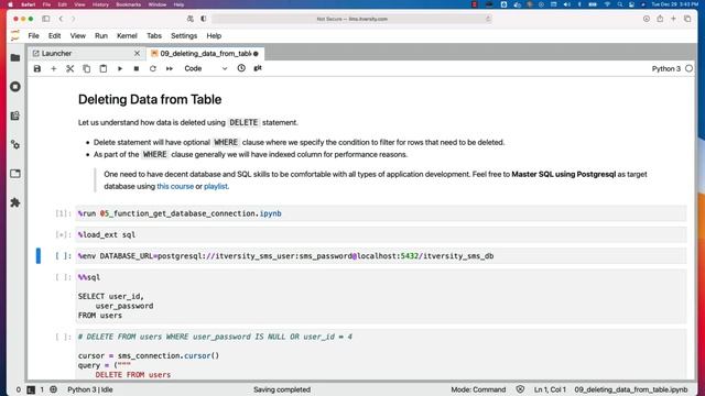 Programming Essentials Python - CRUD Operations - Deleting Data From Table смотреть онлайн