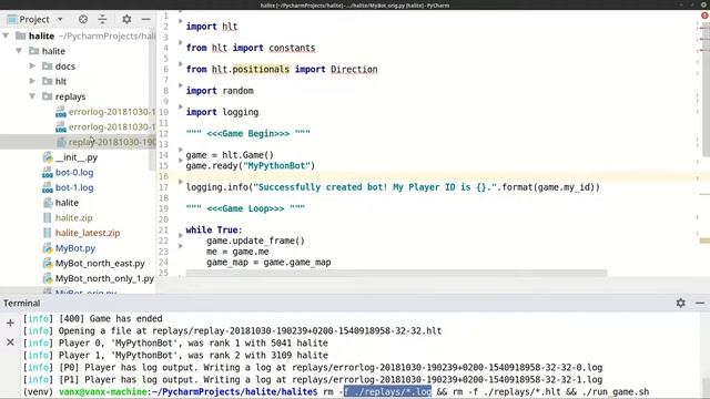 Halite III PyCharm integration and import of custom class смотреть онлайн