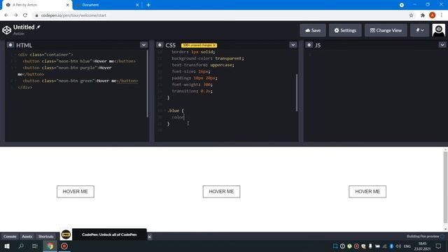Неоновая кнопка на чистом CSS за 10 минут смотреть онлайн