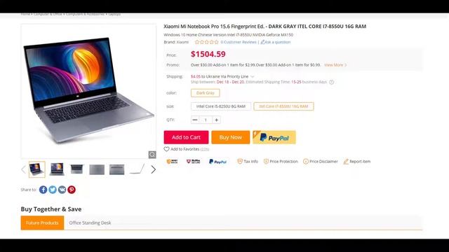 Xiaomi Mi Notebook Pro 15.6 Fingerprint Ed. - DARK GRAY ITEL CORE I7-8550U 16G RAM смотреть онлайн