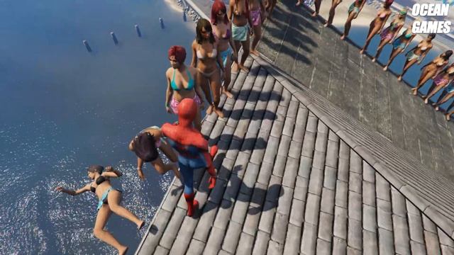 GTA 5 Water Ragdolls - Spiderman vs Beach girls vol.5 (Euphoria Physics, Fails) смотреть онлайн
