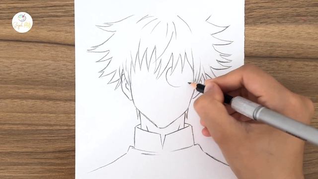How to draw Gojo Satoru step by step || How to draw anime step by step || Easy drawing for beginner смотреть онлайн