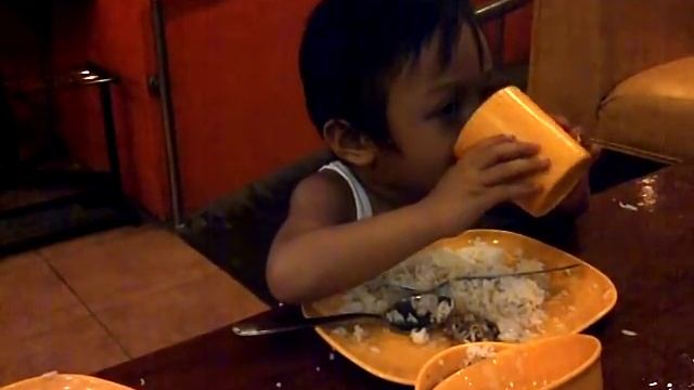 2 Year Old Baby Eats By Himself