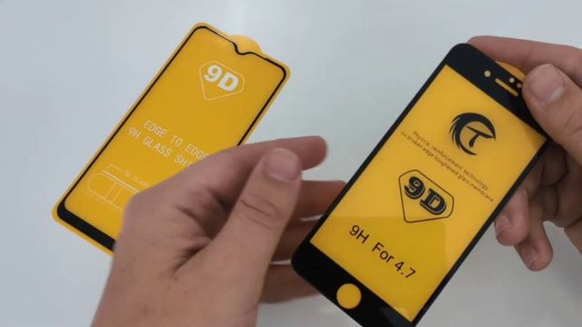 Обзор защитного стекла 9D на жёлтой подложке смотреть онлайн