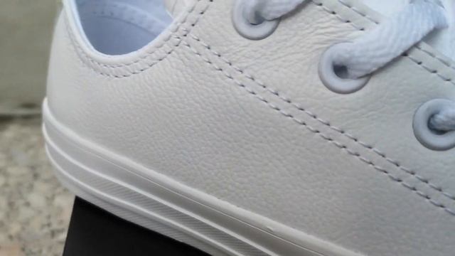 Кожаные низкие полностью белые кеды Converse классика 136823С оригинал смотреть онлайн