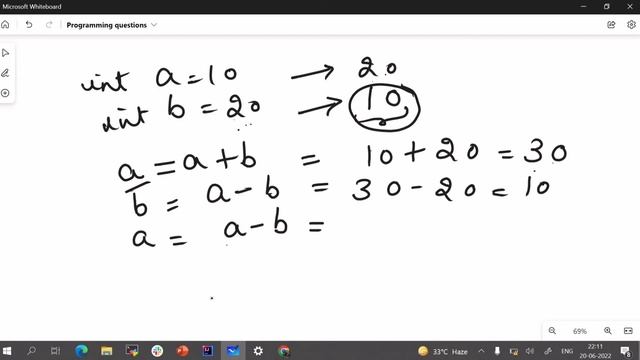 Swap two numbers without using third variable | Java смотреть онлайн