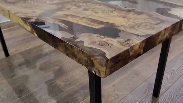 Стол из эпоксидной смолы WoodGlass, от компании Пропитай, совместно с мастерской M-Slab смотреть онлайн