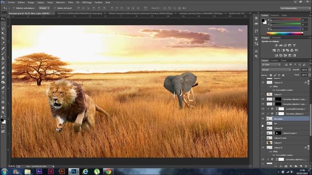 Speed Art - "Gazelle's Revenge" {Landscape / Paysage} (Adobe Photoshop CC) смотреть онлайн