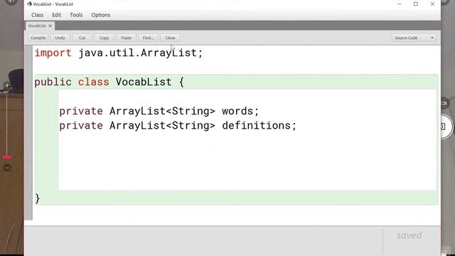 VocabList Class lesson 1: Hello! + Instance Variables + compareTo() смотреть онлайн