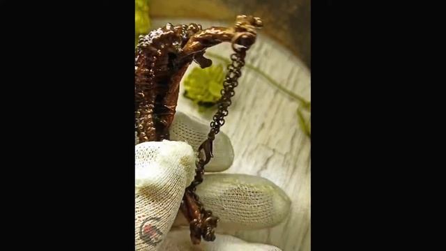 Браслет из Морского Конька и Жемчужин, в малахитовой патине! #гальваника смотреть онлайн