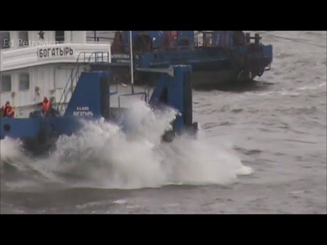 Мост в Самарской обл.04.06.21.Колонны опоры№3,шторм на Волге.Bridge Togliatti-Klimovka.