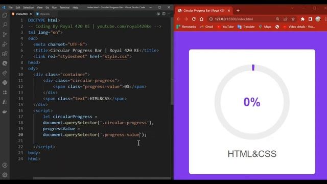 How to make Circular Progress Bar in HTML CSS & JavaScript смотреть онлайн