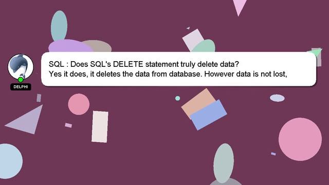 SQL : Does SQL's DELETE statement truly delete data? смотреть онлайн