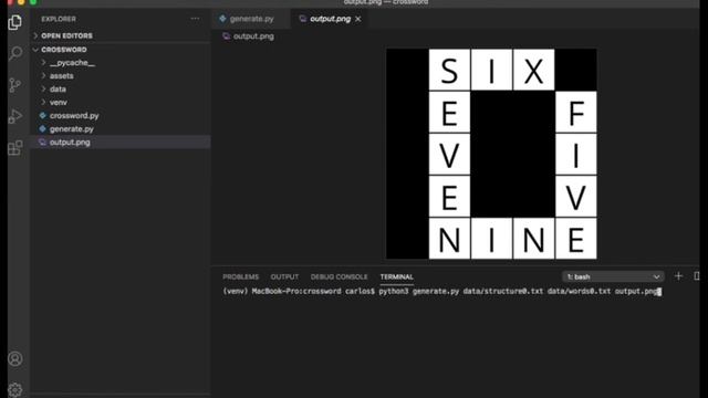 Crossword (Project 3), CS50’sIntroduction to Artificial Intelligence with Python. смотреть онлайн